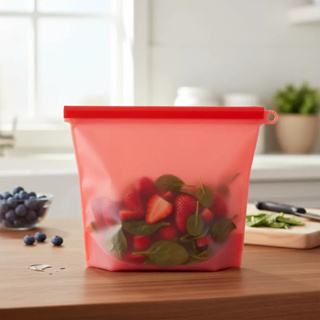 Saco de Silicone Reutilizável 1 Litro para Armazenar Alimentos Na Geladeira Diversas Cores em Oferta na Shopee