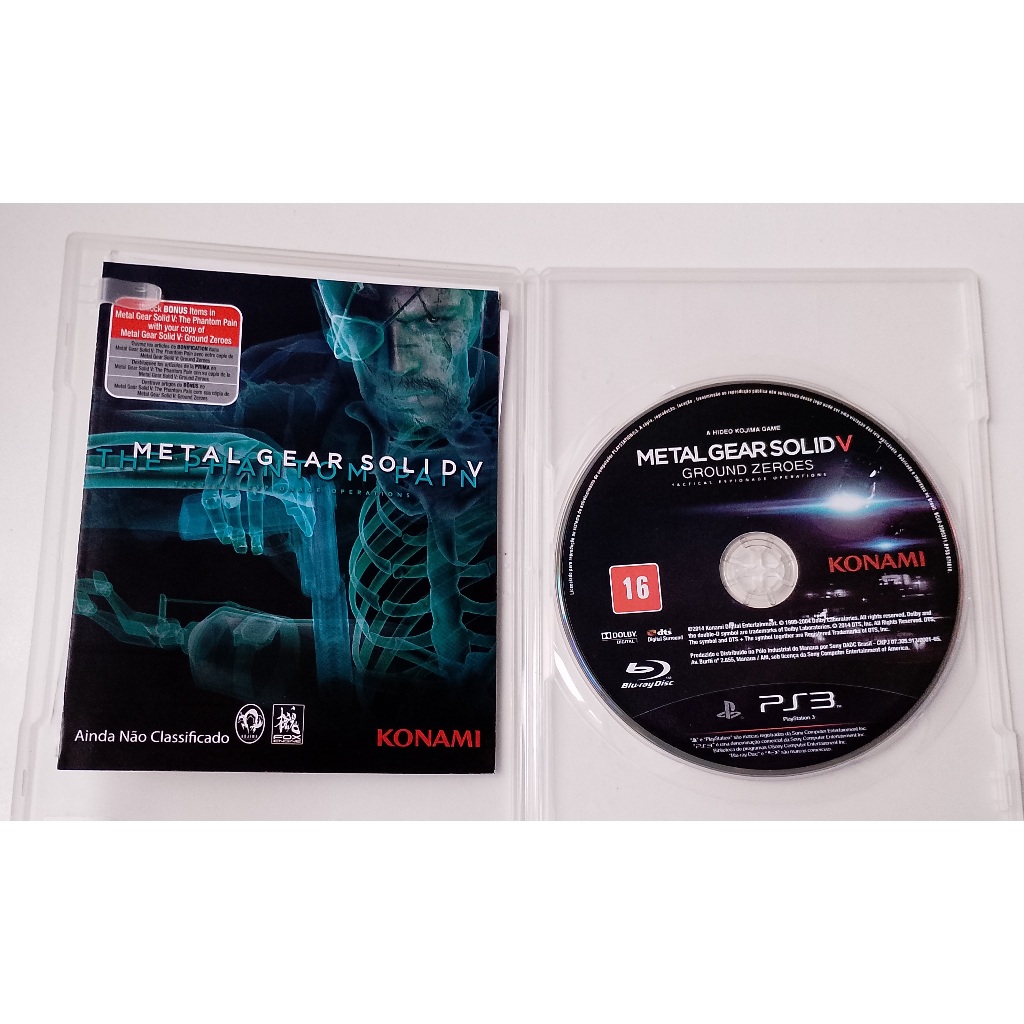 Metal Gear Solid V - Ground Heroes original para PS 3 - SOMENTE MÍDIA - Funcionando - Usado