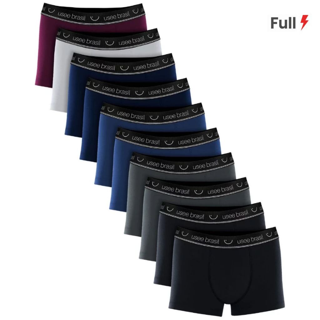 Kit Com 10 Cuecas Boxer Algodão Adulto Masculino Original Usee Brasil