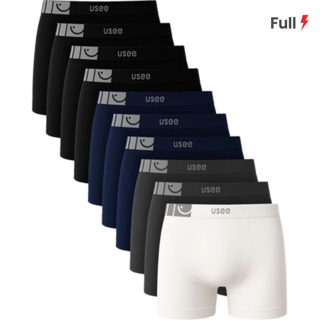 Kit Com 10 Cuecas Cueca Boxer Microfibra Adulto Masculino Original Premium Usee Brasil em Oferta na Shopee