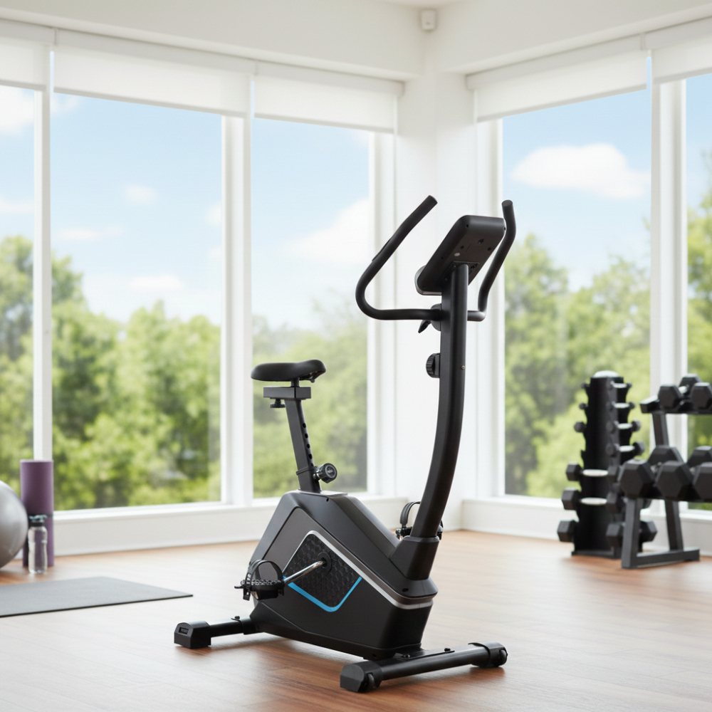 Bicicleta Vertical Bike Ergométrica Bonafit Assento Ajustável Até 120kg Monitor Completo