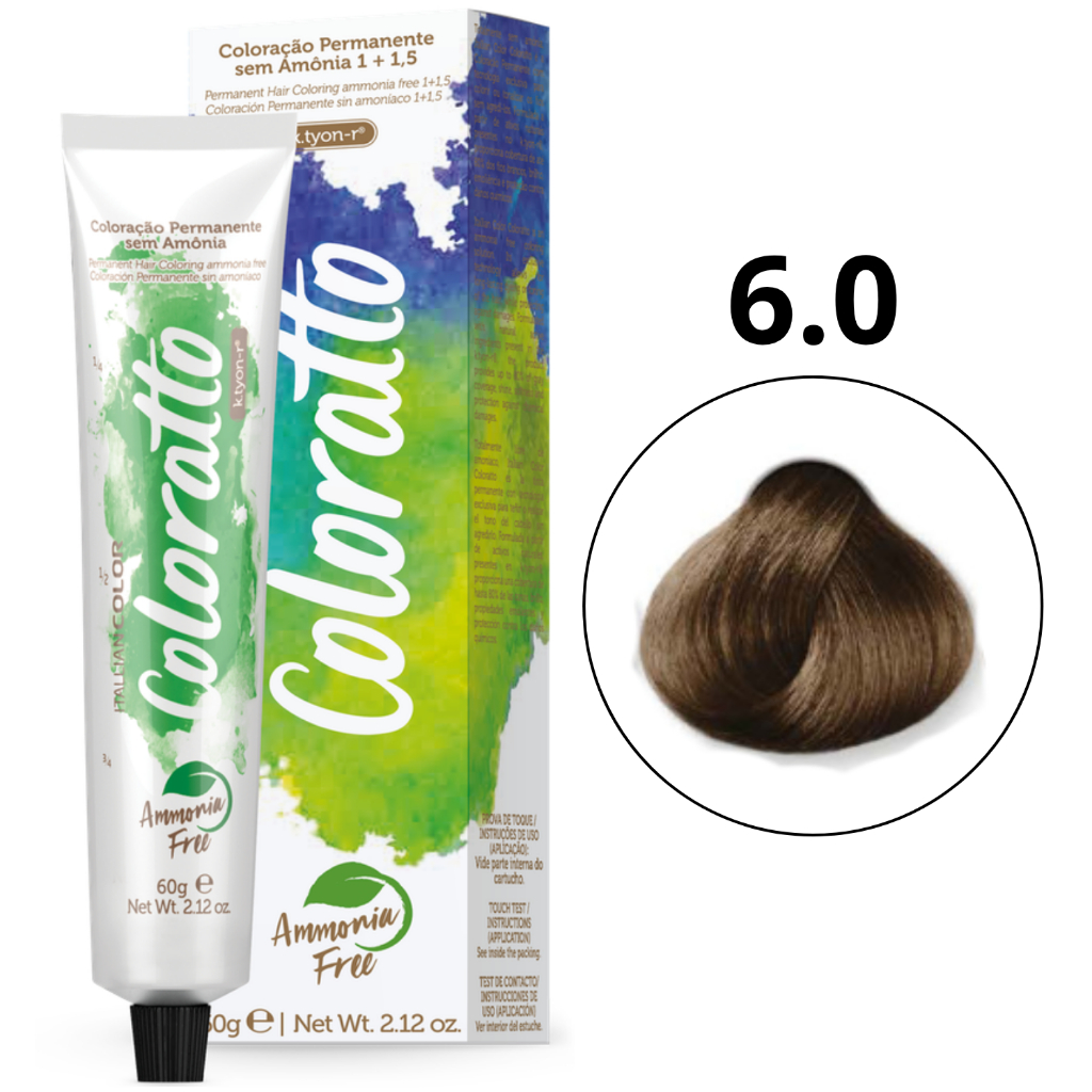 Coloração Permanente Sem Amônia Nº 6.0 Nova Coloratto 60g