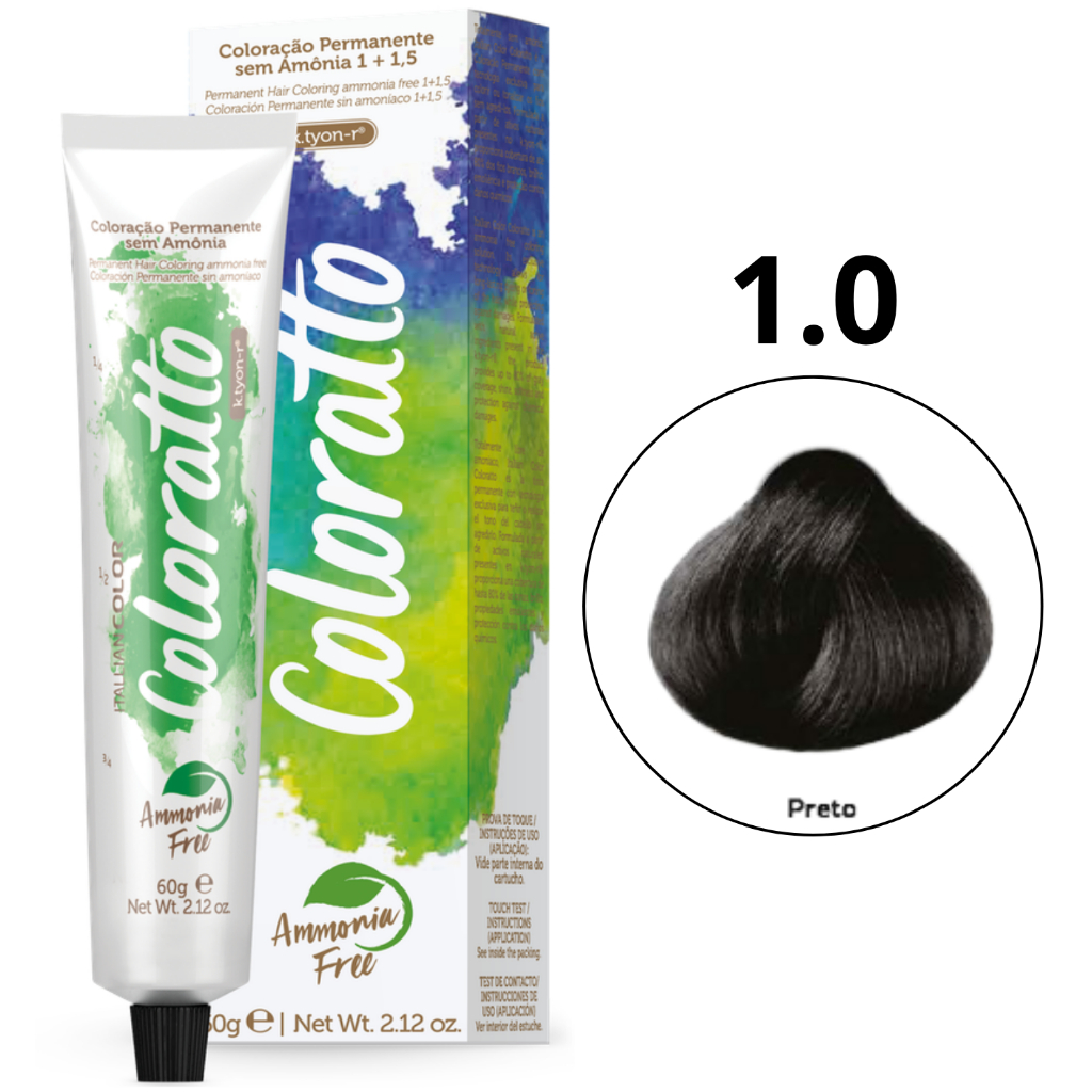 Coloração Permanente Sem Amônia Nº 1.0 Nova Coloratto 60g em Oferta na Shopee