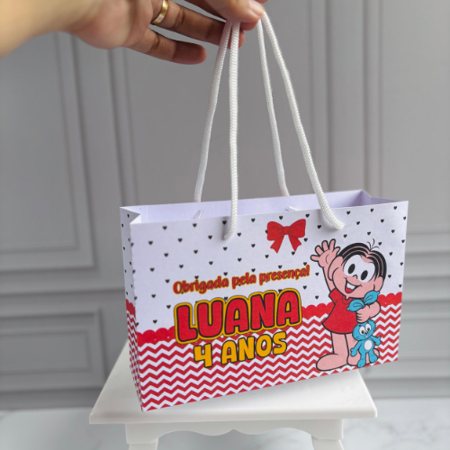 Pegue e Monte Sacolinha Personalizada Mônica | Sacolinha personalizada para lembrancinha | Lembrancinha