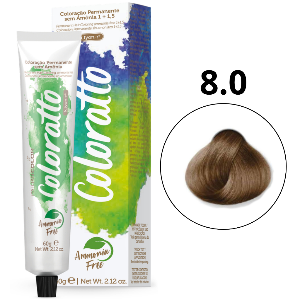 Coloração Permanente Sem Amônia Nº 8.0 Nova Coloratto 60g em Oferta na Shopee