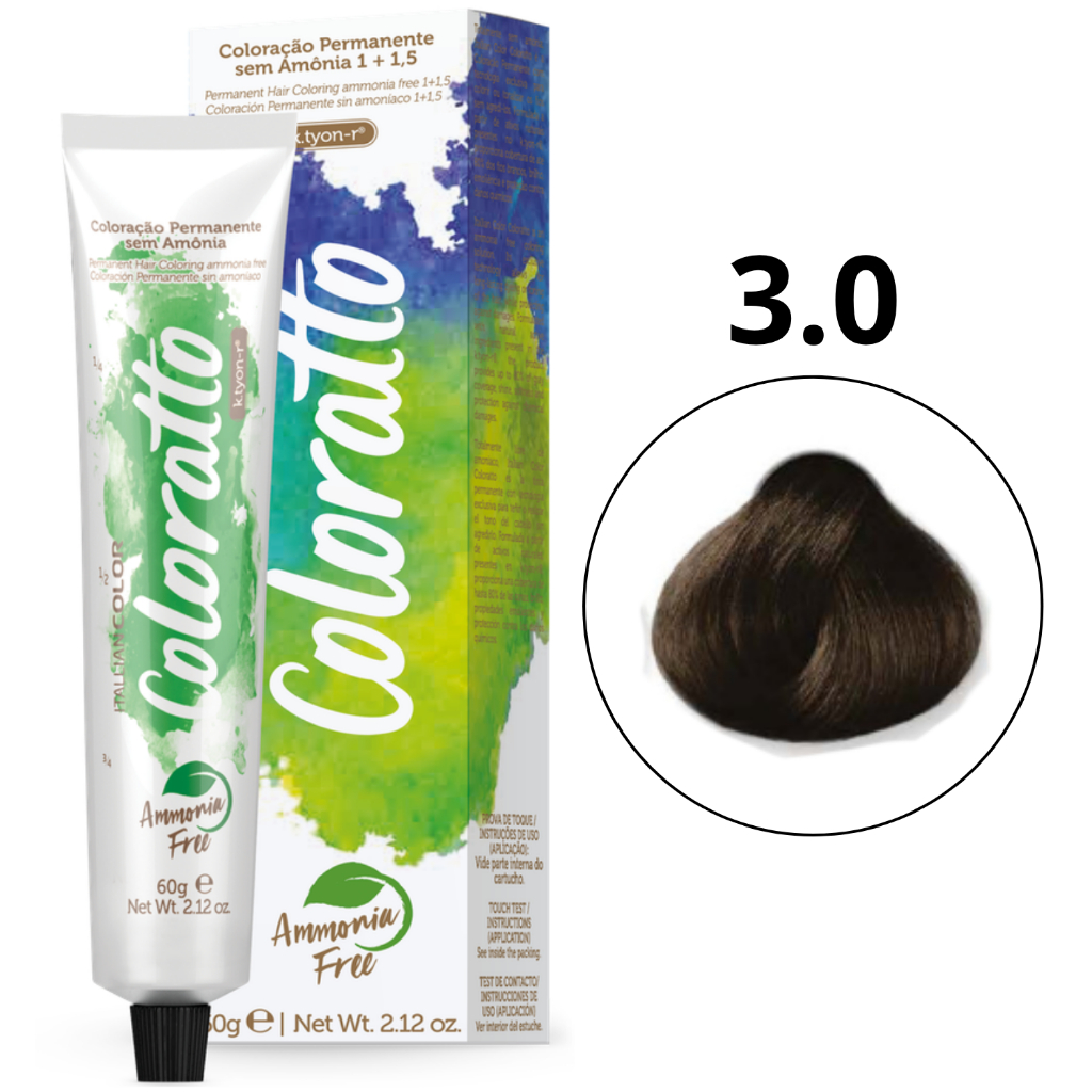 Coloração Permanente Sem Amônia Nº 3.0 Coloratto 60g