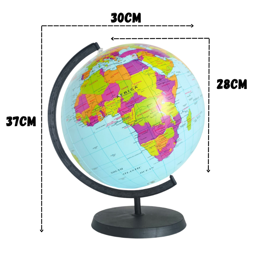 Globo Terrestre Escolar Giratório Mapa Mundi Grande 37 Cm em Oferta na Shopee