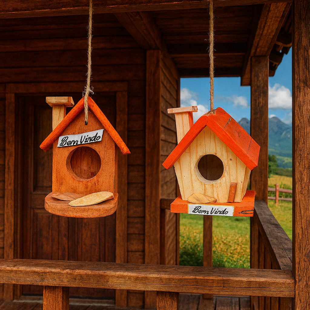 Casinhas passarinho madeira maciça rústica Ultra resistente Pode molhar em Oferta na Shopee