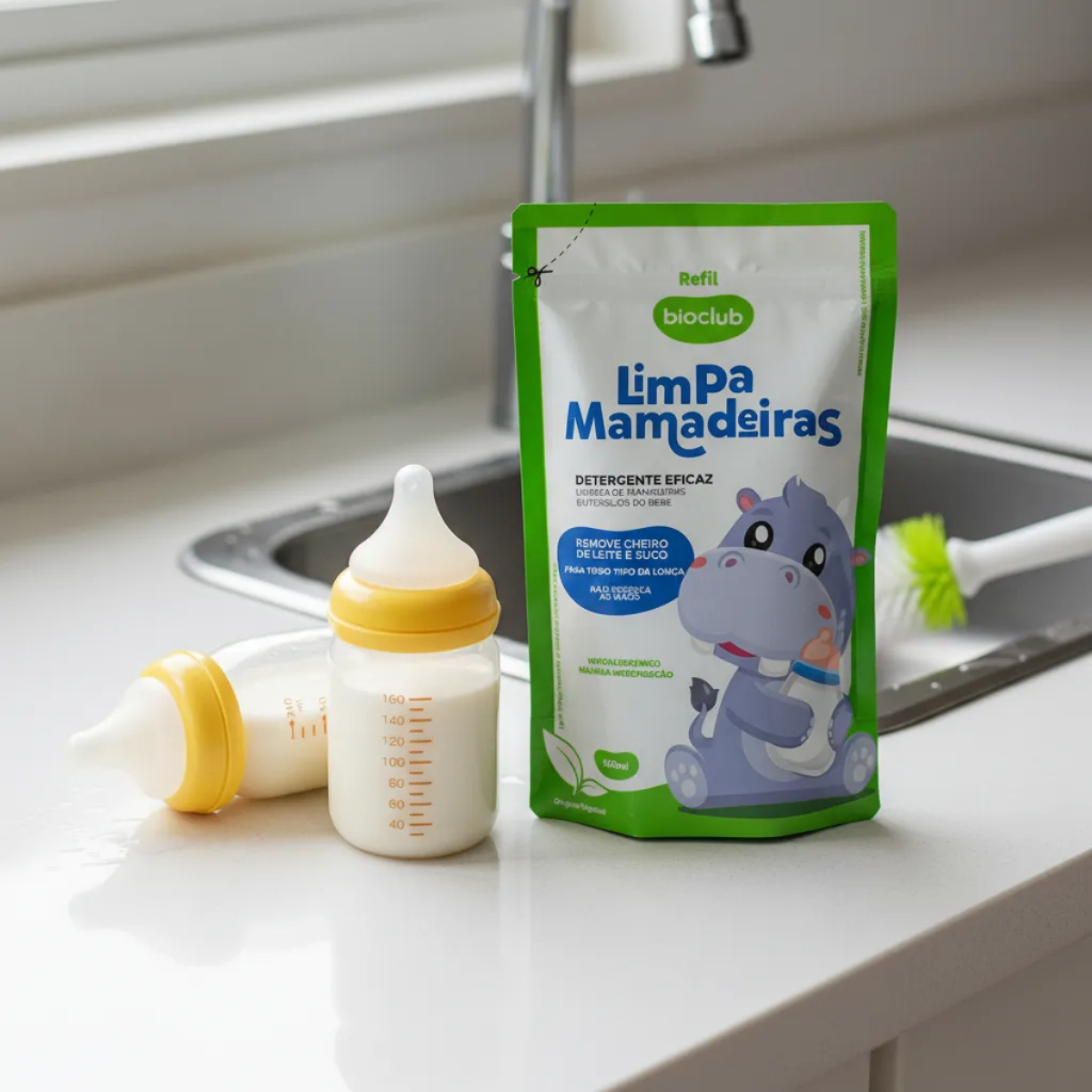 Refil Limpa Mamadeiras Infantil Detergente 500ml Bioclub