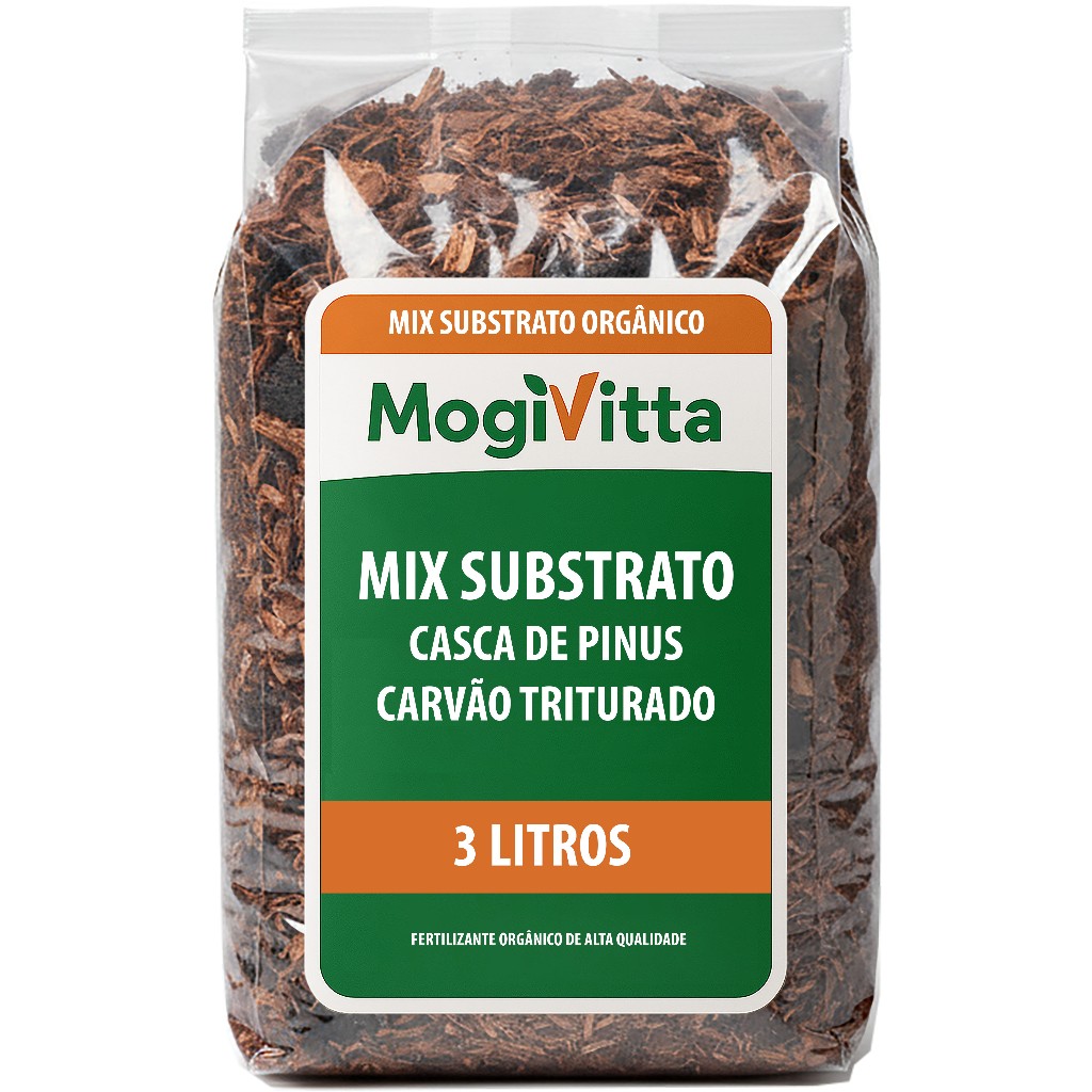 Mix Substrato Orgânico - Casca De Pinus e Carvão Triturado - Vasos Plantas Orquídeas Samambaias em Oferta na Shopee