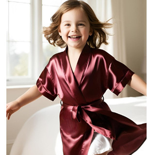 Robe Roupão Infantil Cetim Sem Bordado Criança Daminha Salão Florista Formanda Miss Leia a descrição