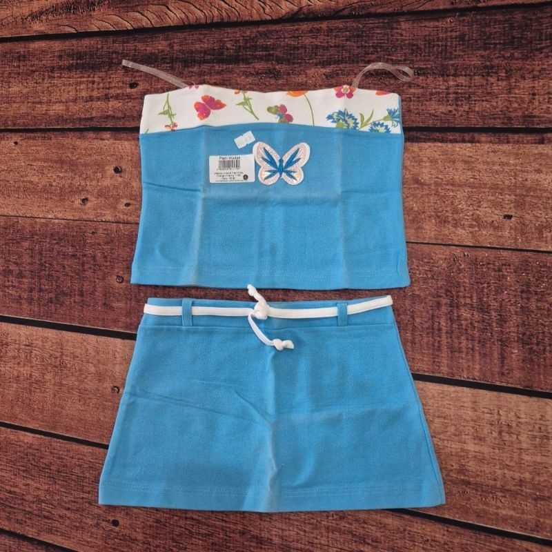 Conjunto Cotton Infantil Feminino Blusa e Top Croped  - Coyote Kids