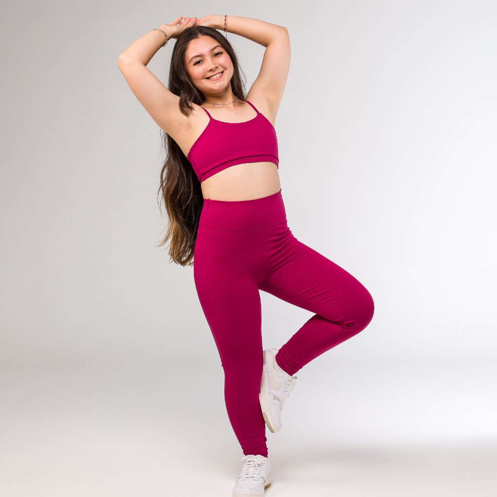 Conjunto Feminino Academia Top Cropped Forro Duplo Fitness Calça Legging Academia Zero Transparência Poliamida Pilates