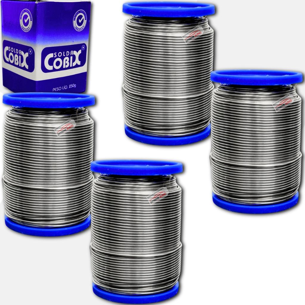 Solda Estanho Cobix 60x40 1.0mm 250G Com Fluxo 4 Unidades