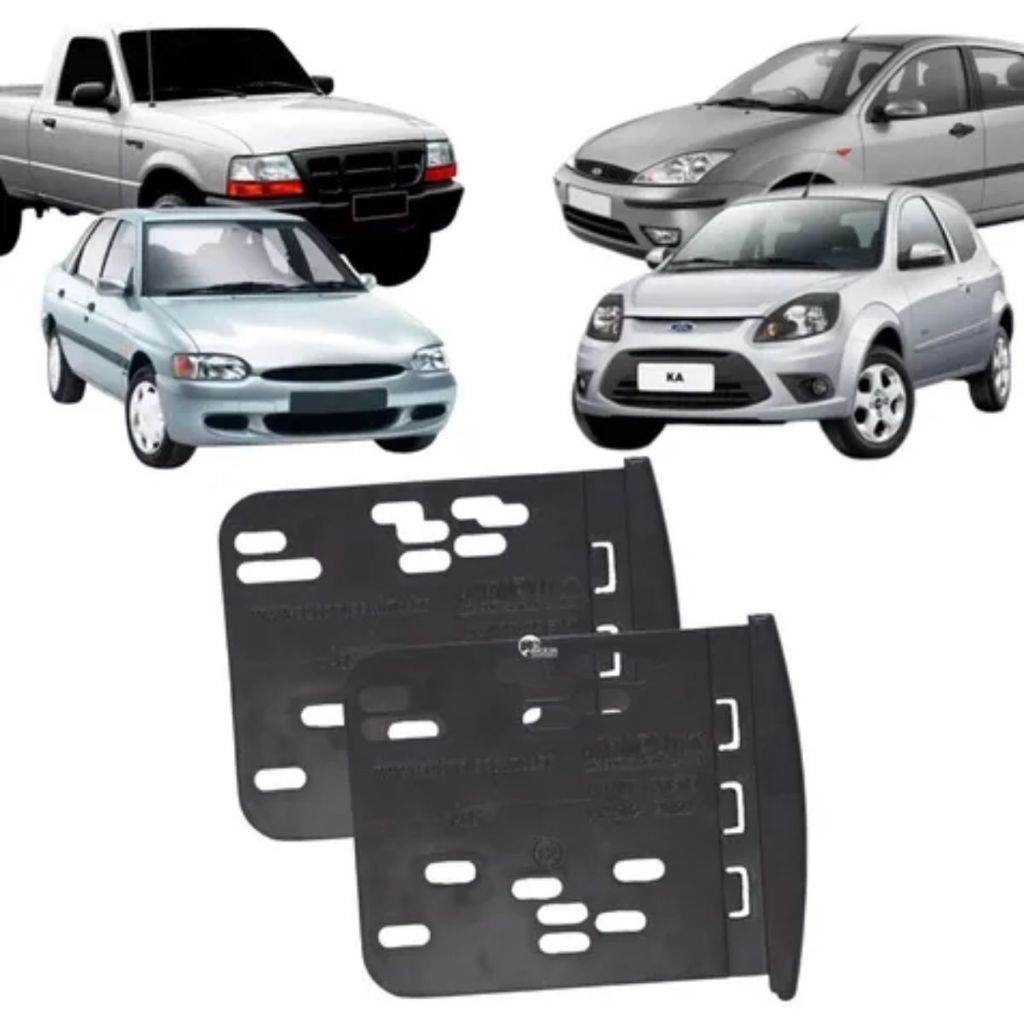 Moldura 2 Din Acabamento Ford Focus/Ecosport/Ranger Preta Fiamon 2689