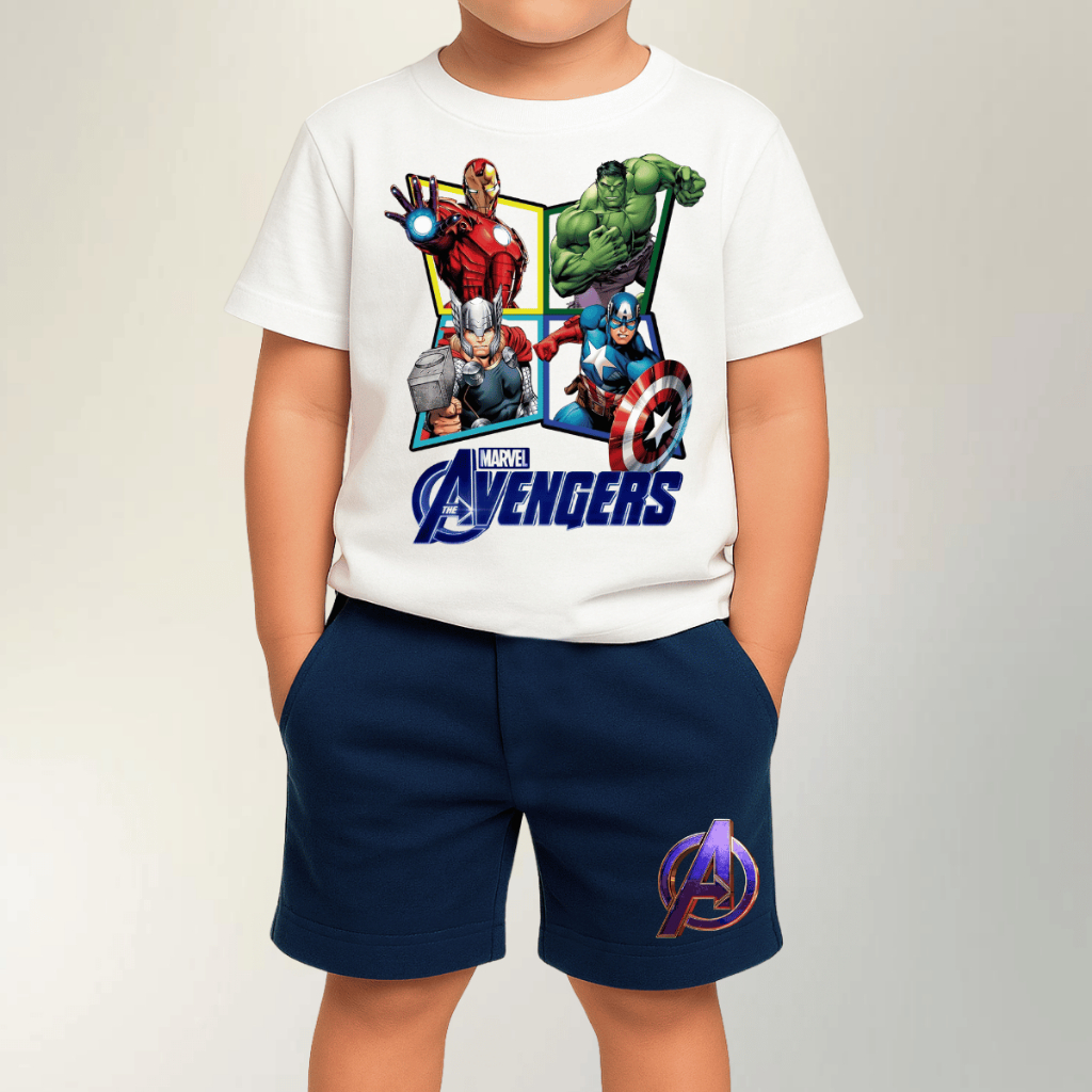 Conjunto Bermuda+Camiseta Menino Infantil Avengers em Oferta na Shopee