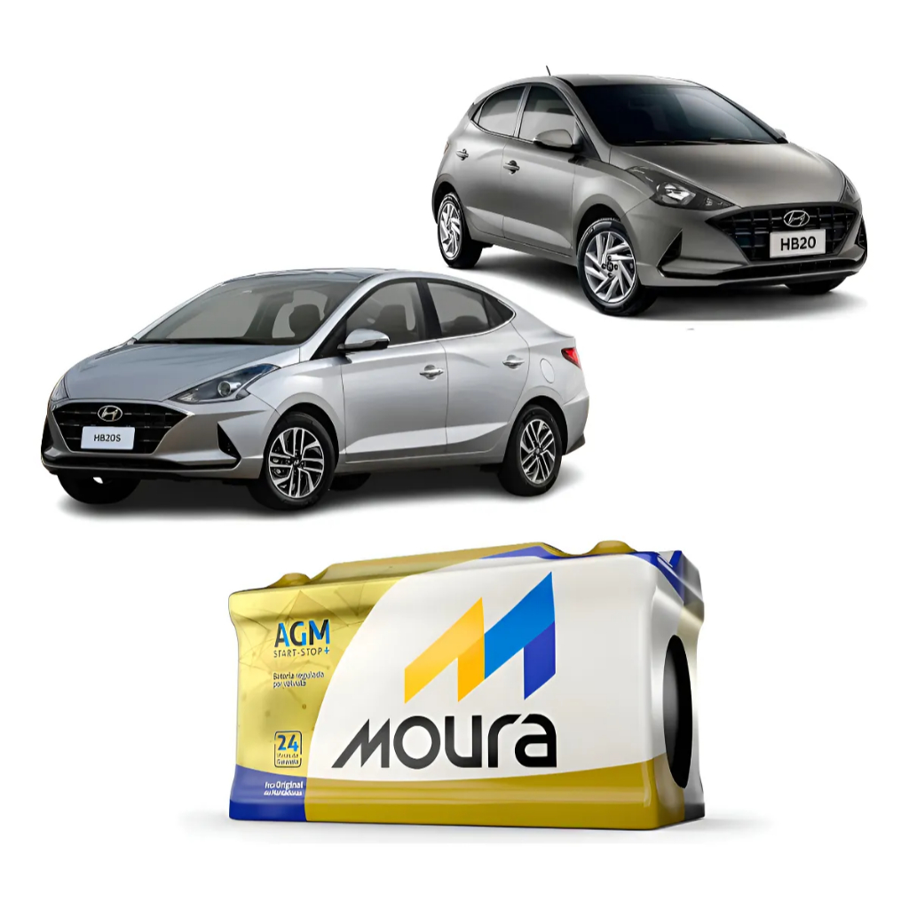 Bateria Moura AGM MA60AD 60Ah Original Creta HB20 A200 A5 Civic