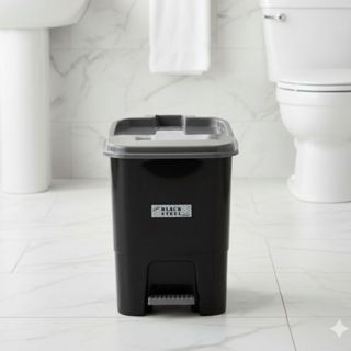Lixeira Pedal 15L Black Steel Reforçada e Eficiente em Oferta na Shopee