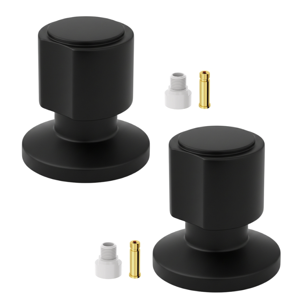 Kit 2 Acabamentos Para Registro Redondo Preto Fosco C40 Fit Slim Compatível com
