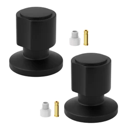Kit 2 Acabamentos Para Registro Redondo Preto Fosco C40 Fit Slim Compatível com Fabrimar Metal e ABS
