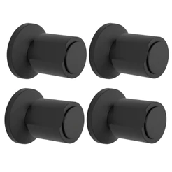 4 Acabamento Registro Chuveiro Preto Fosco Padrão Deca Pressão e Gaveta 1/2 3/4 Fit Manopla Metal