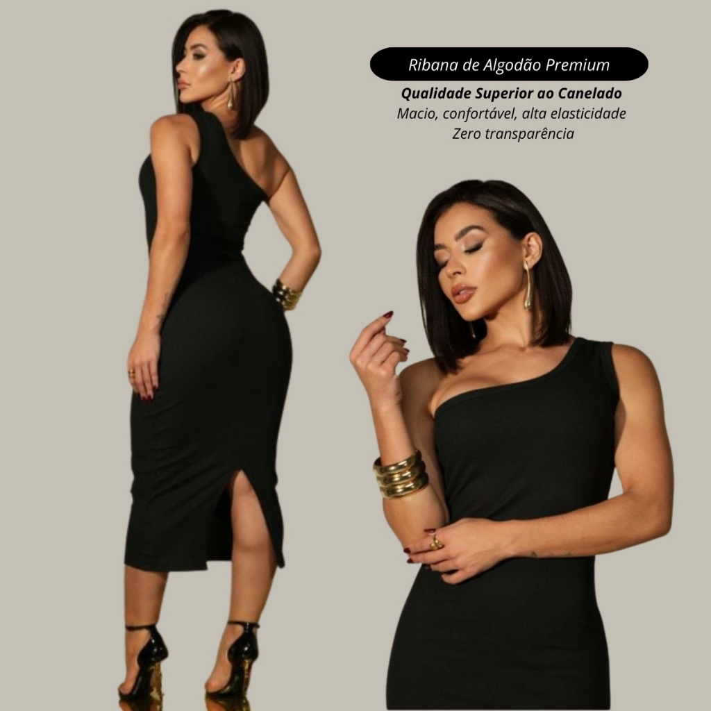 Vestido Feminino Longo com fenda social de festa tendencia tubinho em Oferta na Shopee