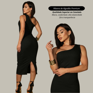 Vestido Feminino Longo com fenda social de festa tendencia tubinho em Oferta na Shopee