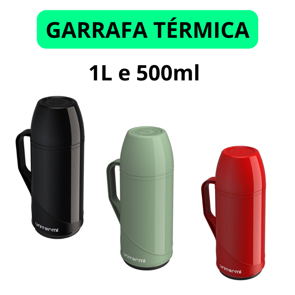 garrafa térmica Roma 1 litro e 500ml Unitermi café chá água