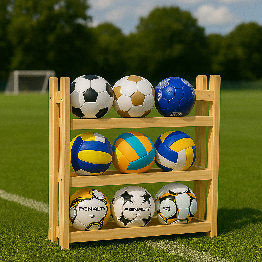 Organizador de Bolas em Pinus Suporte Decorativo em Oferta na Shopee