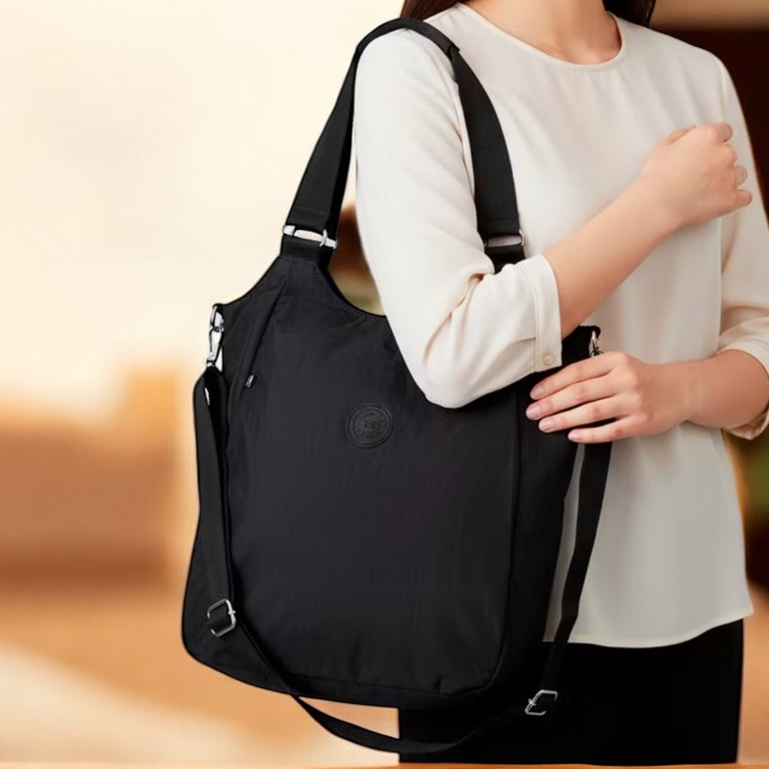 Bolsa Transversal Feminina Casual de Ombro em Nylon - Estilo Saco