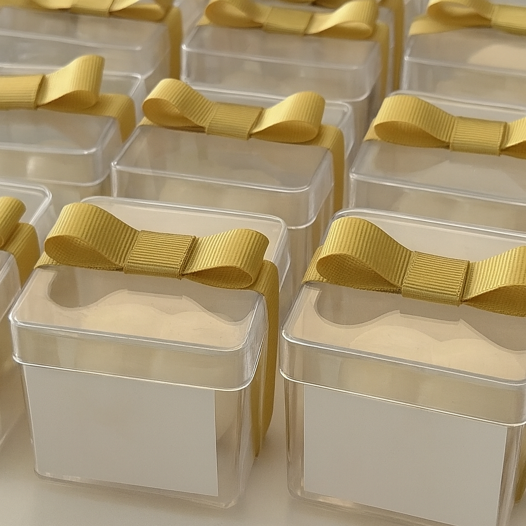 20/30/40/50 Laços Prontos para Caixinha Acrílica 5x5 Laço Pronto em Gorgurão para Caixa Acrílica 5x5