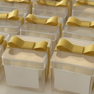 20/30/40/50 Laços Prontos para Caixinha Acrílica 5x5 Laço Pronto em Gorgurão para Caixa Acrílica 5x5 em Oferta na Shopee