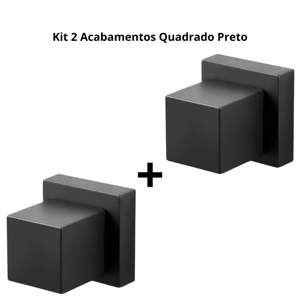 KIT 2 Acabamento Quadrado Para Registro Chuveiro Pressão Gaveta 1/2 e 3/4 ABS Preto Padrão Deca em Oferta na Shopee
