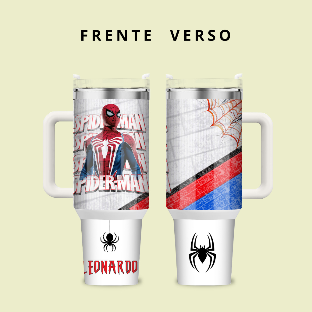 Copo Garrafa Térmica Copão Personalizado inox 1200ML - Homem Aranha - Com Nome