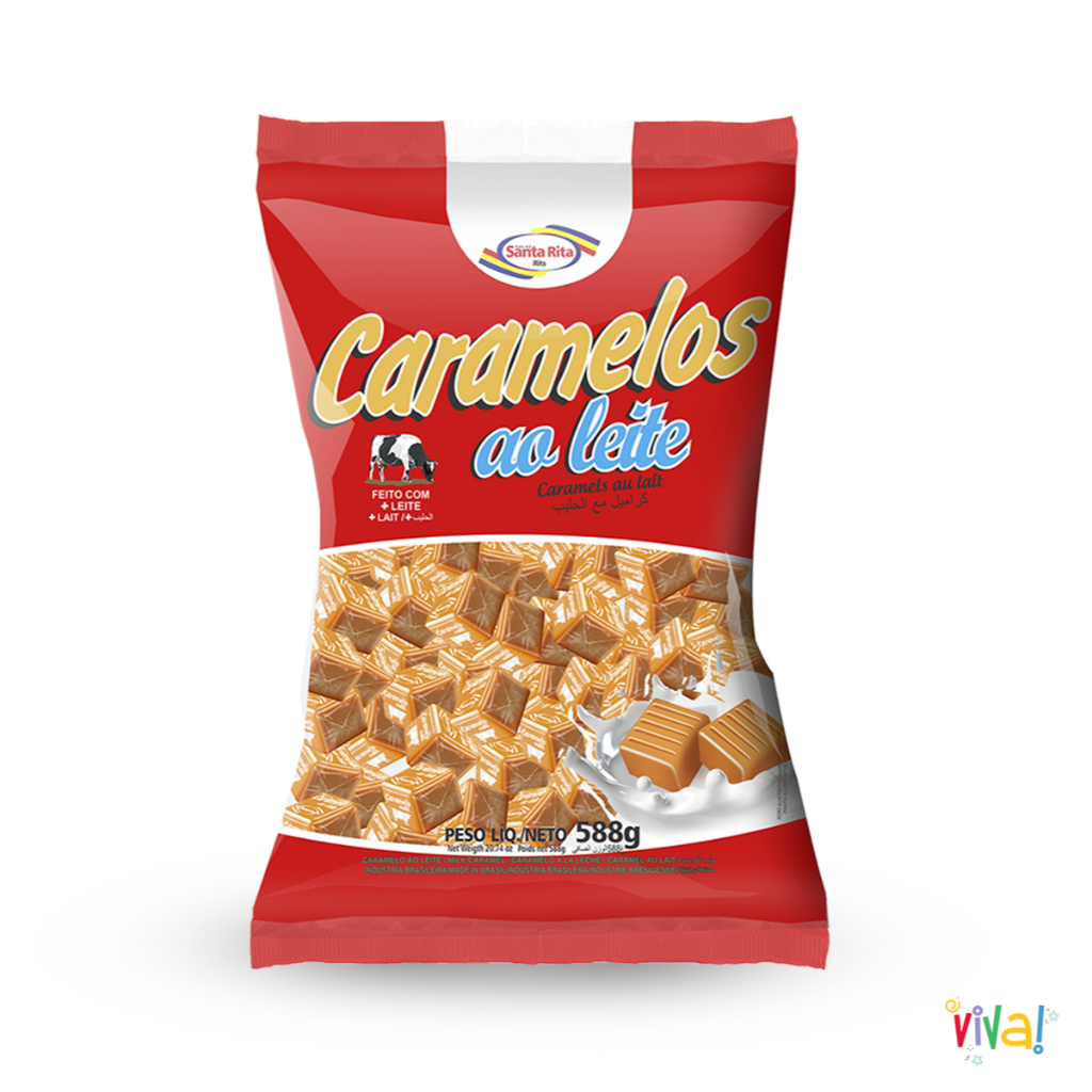 Kit 5, 2, 1 Pacote Caramelo De Leite Sabor Baunilha Santa Rita 588g Macio e Cremoso Derrete na Boca