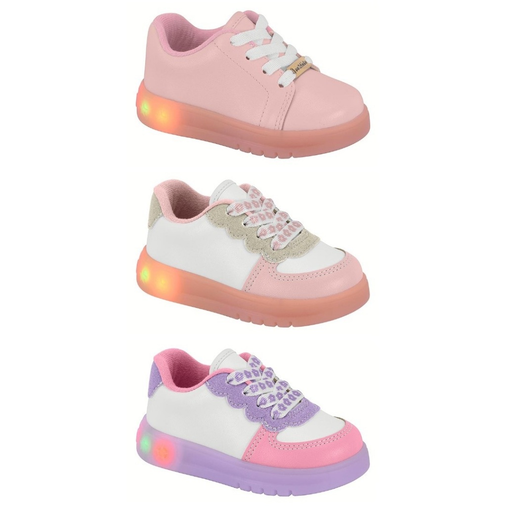 Tênis Infantil Menina Bebê Molekinha com Luz Led Confortável em Oferta na Shopee