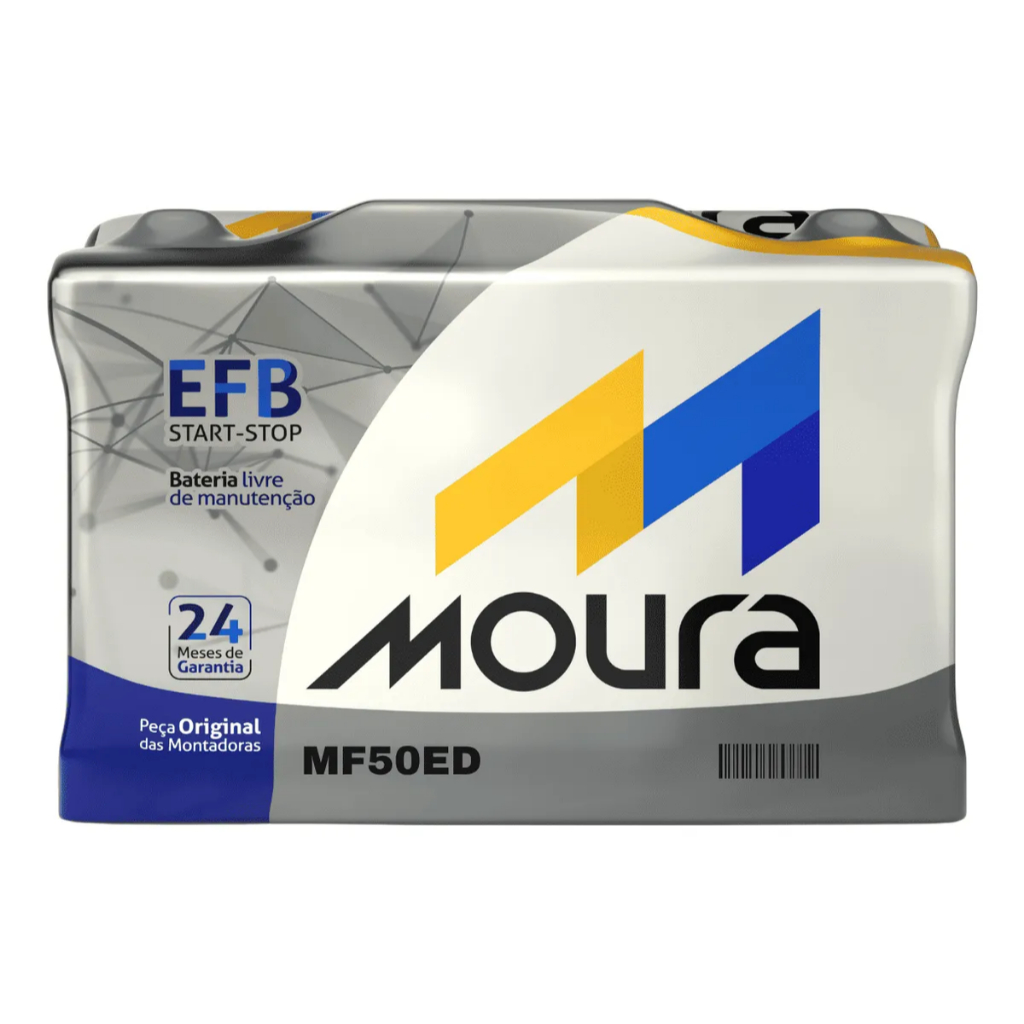 Bateria Moura EFB MF50ED 50Ah Start Stop Original Nivus T-Cross Polo