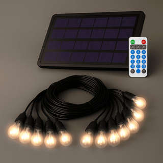 Varal de Luzes solar recarregável 15 Metros com 30 Lampadas 15w 2700k Branco Quente Cod: ALUT001650 Alut By Avant em Oferta na Shopee