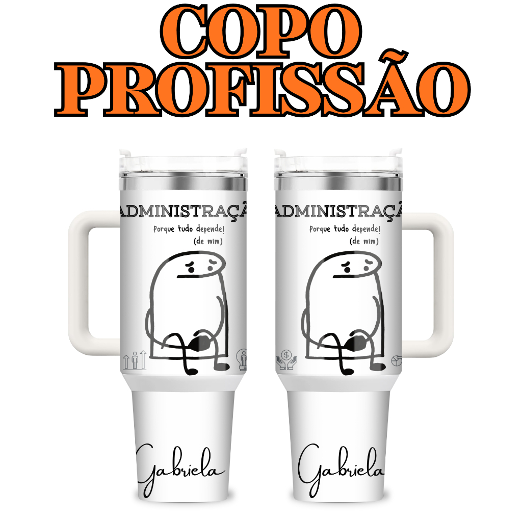Copo Garrafa Térmica Copão Personalizado inox 1200ML - Flork - Profissões