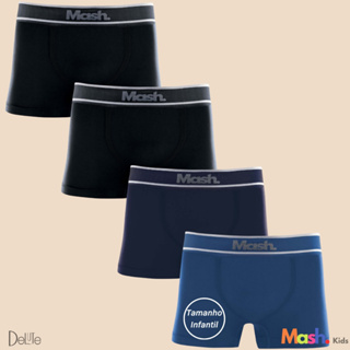 Kit 4 Cueca Boxer Infantil Mash Sem Costura Microfibra Conforto e Ajuste Perfeito em Oferta na Shopee