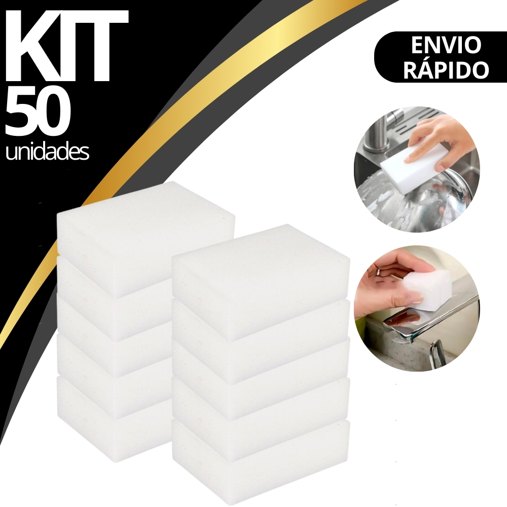 Kit 1/5/10/15/20/50 Esponja Mágica Branca Melamina Bucha Tira Mancha Limpeza Desengordura Nano Max Clean em Oferta na Shopee