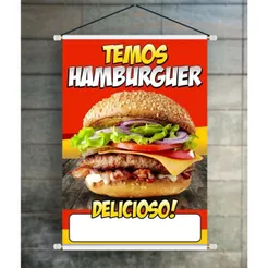 BANNER ARTE PRONTA - TEMOS HAMBÚRGUER DELICIOSO