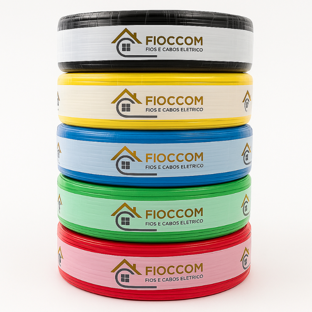 Fio Elétrico 6mm FIOCCOM Cabo Flexível Rolo com 100 Metros em Oferta na Shopee