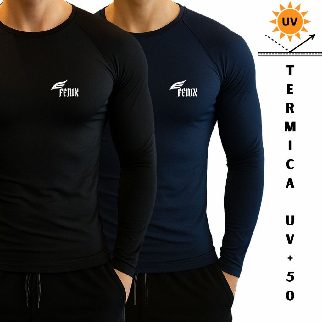 Kit Com 2 Camisas Térmicas Proteção Solar UV50+ Unissex