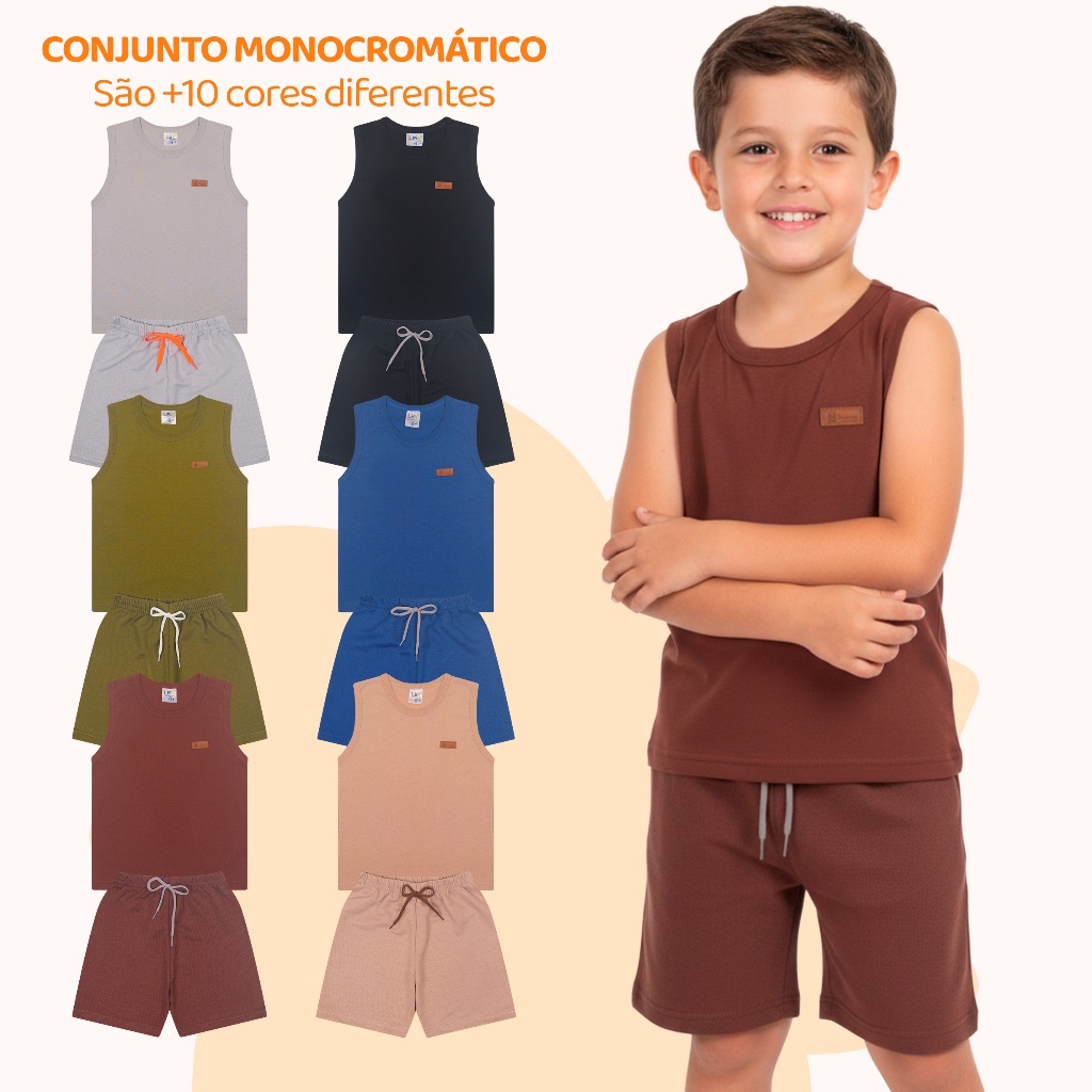 Kit 2, 6 ou 10 peças Regata Infantil de Menino Minimalista Basico Verão Masculino Bebe Casual ou 6 Peças Roupa de Calor em Oferta na Shopee