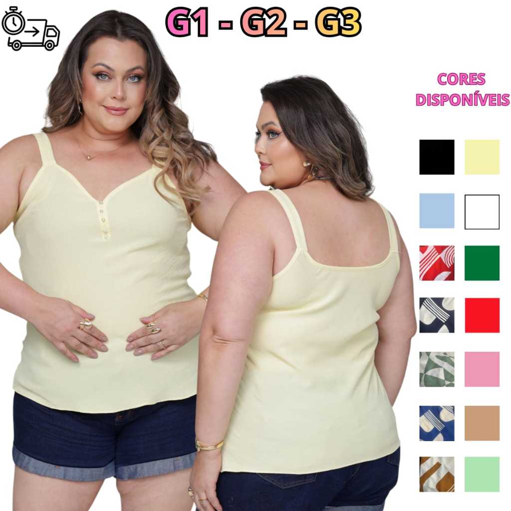 Blusa Regata Feminina Tecido Duna Leve Elegante Verão Plus Size Lisa e Estampado Regata Alça Larga com Pérolas G1 G2 G3 em Oferta na Shopee