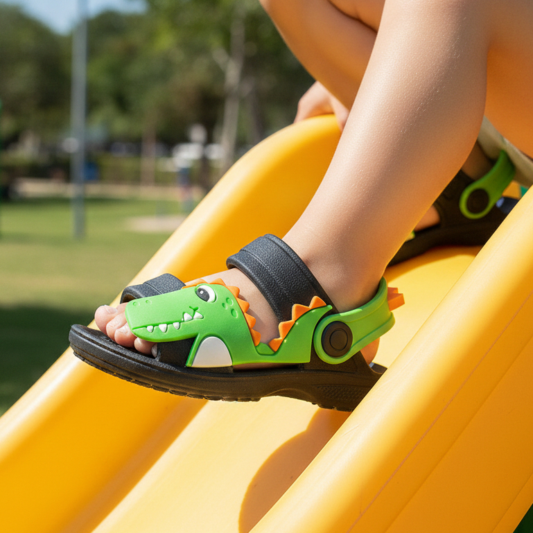 Sandália Infantil Menino Papete  Dinossauro Confortável Antiderrapante em Oferta na Shopee