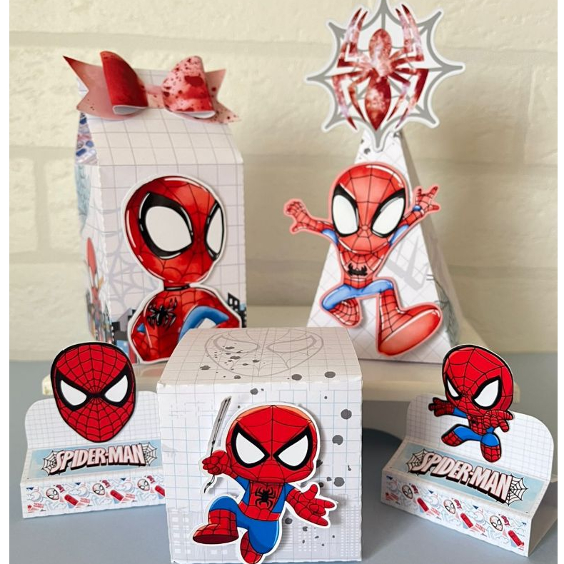 kit Festa Homem  Aranha Festa em Casa Kit Lembracinha de Festa PEGUEIE MONTE Tema Homem Aranha em Oferta na Shopee