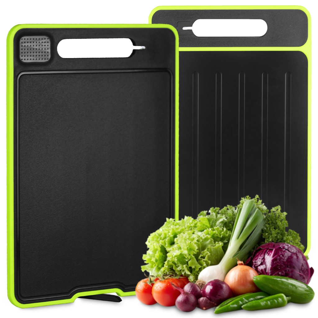 Tábua de Corte Dupla Magica Descongelamento Rápido Carnes Multifuncional Afiador Facas 4 Em 1 em Oferta na Shopee