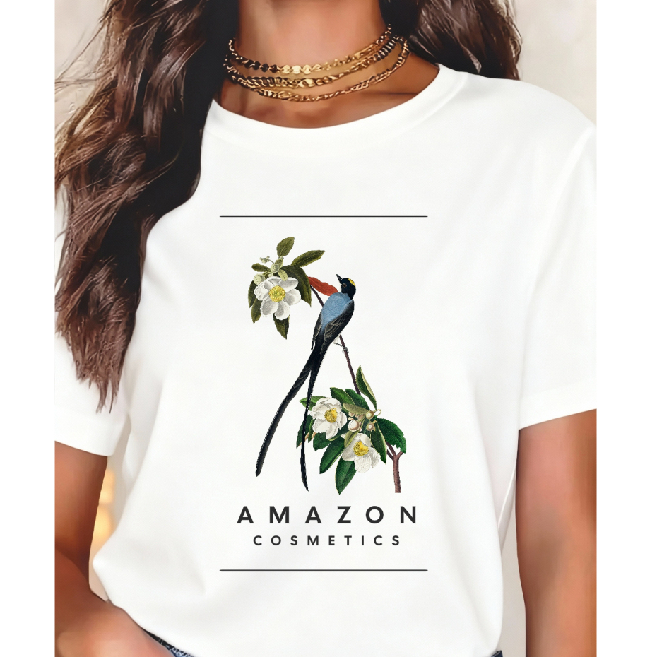 Camiseta Camisa blusa T-shirt Feminina praianas tropicais de verao 100%Algodão estilosas confortavel